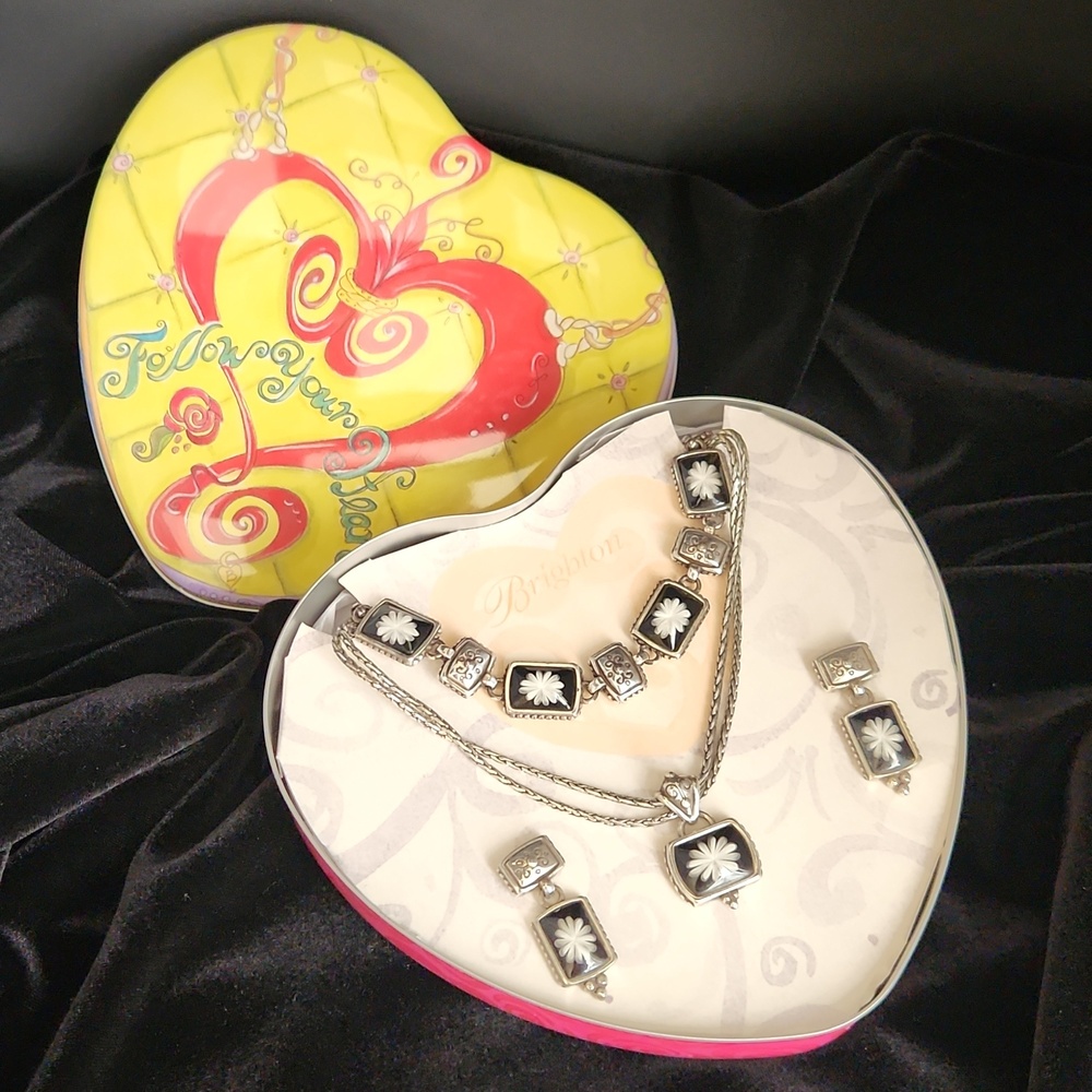 BRIGHTON Water Lily 3 pc Set Necklace Earrings & Bracelet